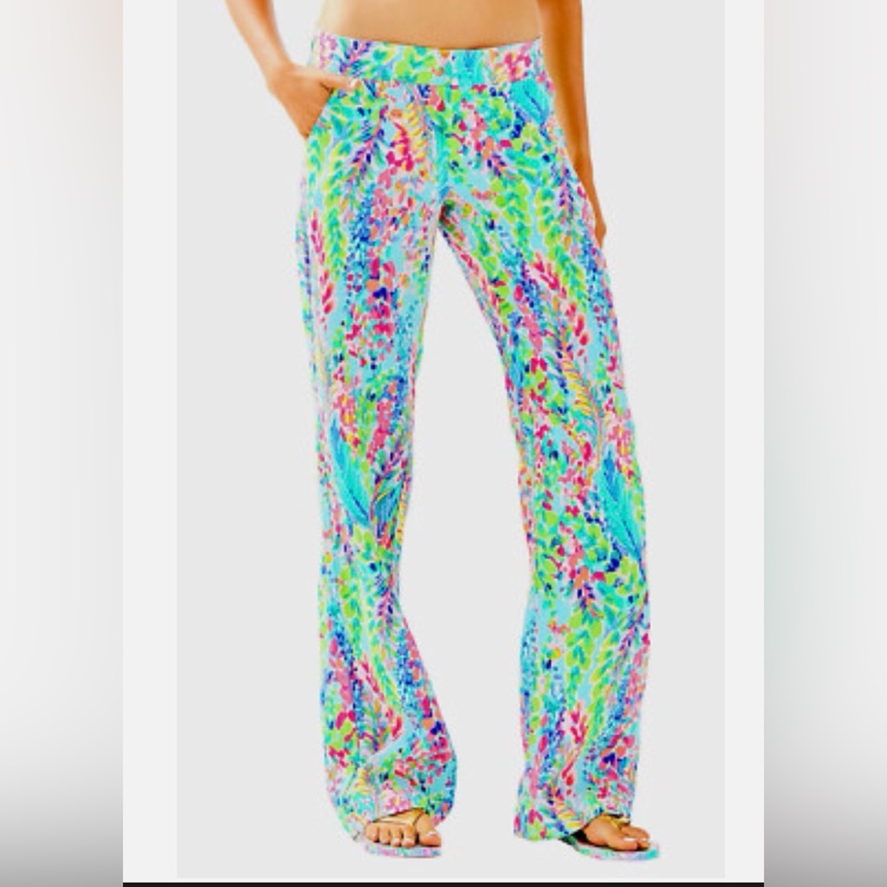 Lilly Pulitzer Florita Linen pants “catch the wave” size small